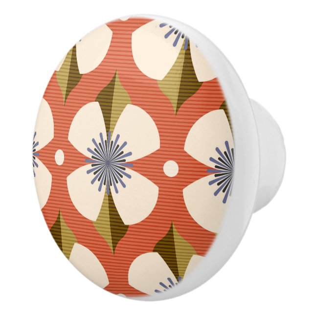 7os buttercup flower brown ceramic knob (Right)