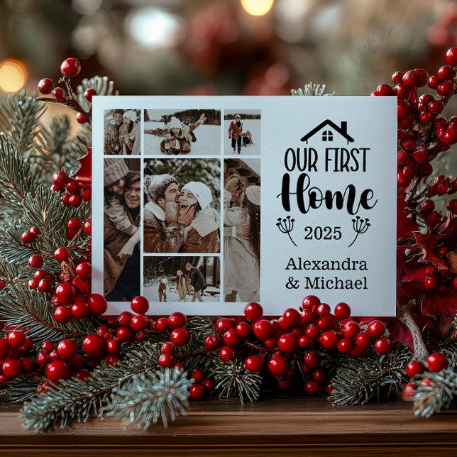 7Photo Minimialist Christmas Our First Home Holiday Card (Creator Uploaded)