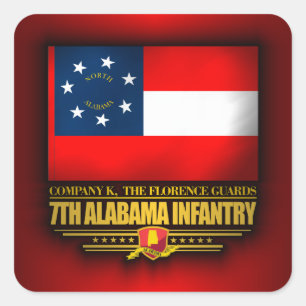 7th Alabama Infantry Square Sticker