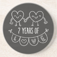 7th Anniversary Gift Chalk Hearts