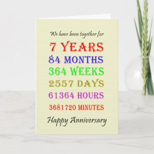7th Anniversary Milestones Card