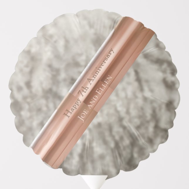 7th Anniversary, Wool and Copper Heart    Balloon (Front)