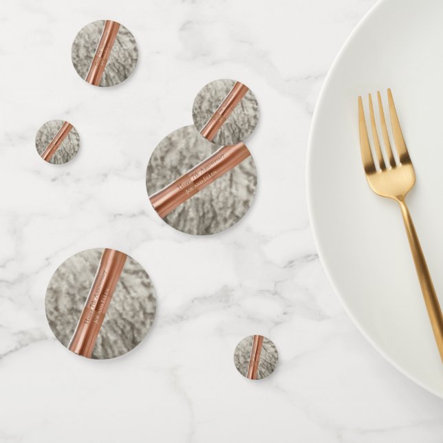 7th Anniversary, Wool and Copper Heart    Confetti (Group)