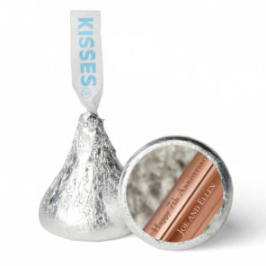 7th Anniversary, Wool and Copper Heart    Hershey®'s Kisses®