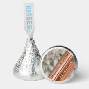 7th Anniversary, Wool and Copper Heart    Hershey®'s Kisses®
