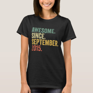 7th Birthday 7 Years Old Awesome Since September T-Shirt