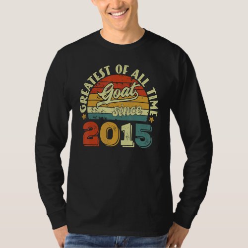 7th Birthday 7 Years Old GOAT Since 2015 T_Shirt
