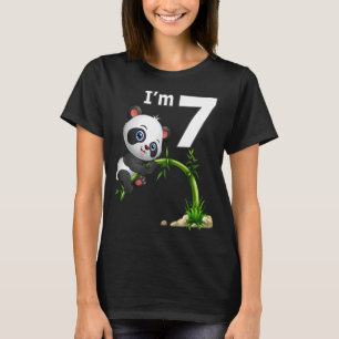 7th Birthday 7 Years Old Party Animal Panda 2 T-Shirt