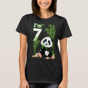 7th Birthday 7 Years Old Party Animal Panda 8 T-Shirt