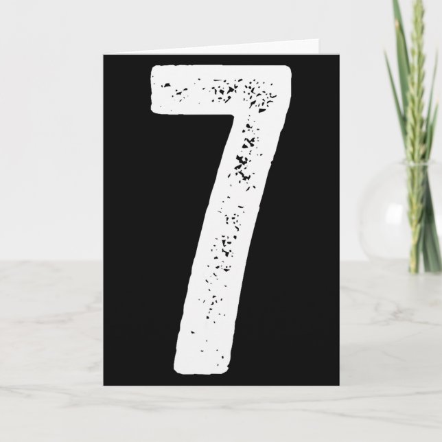 7th Birthday 7 Years Uniform Srts Team Jersey Numb Card (Front)