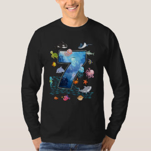 7th Birthday Aquarium Sea Aquatic Animals Boys Gi T-Shirt