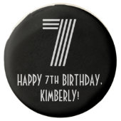 7th Birthday - Art Deco Inspired Look "7", Name Chocolate Covered Oreo (Front)