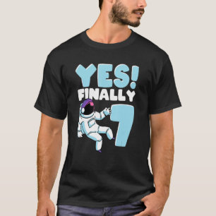 7th Birthday Astronaut Space Themed Party 7 Year O T-Shirt