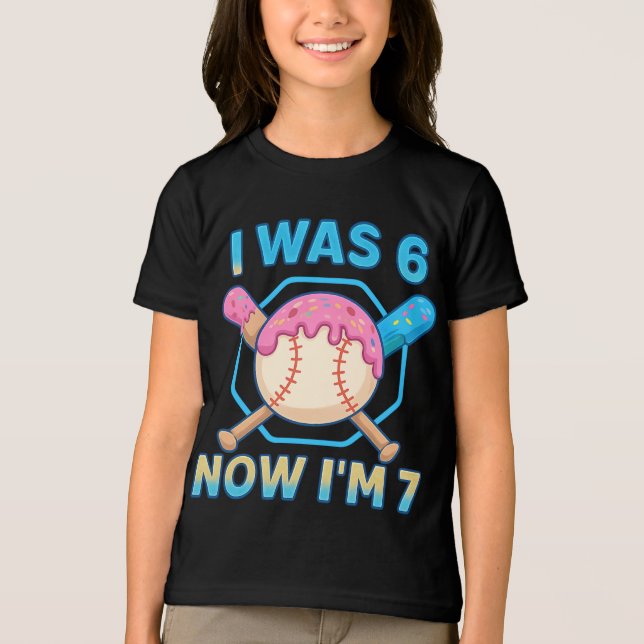 7th Birthday Baseball Donut Theme Tri-Blend Shirt (Front)