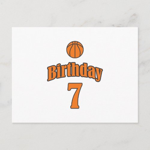 7th Birthday Basketball Funny Boy Girl Kids Gift Postcard
