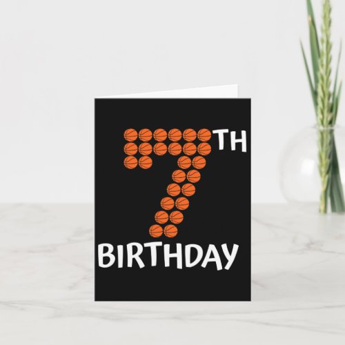 7th Birthday Basketball Sport For Kids Boys 7 Year Card