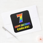 [ Thumbnail: 7th Birthday: Bold, Fun, Simple, Rainbow 7 Sticker ]