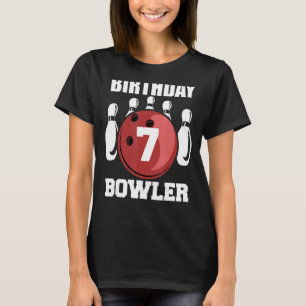 7th Birthday Bowler 7 Year Old Bowling Kids Playe T-Shirt