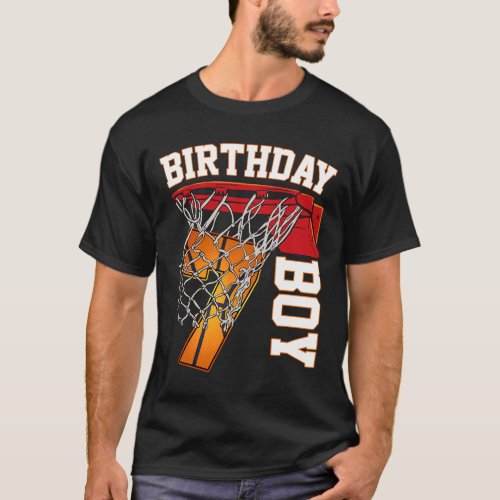 7th Birthday Boy Basketball 7 Year Old Theme Playe T_Shirt