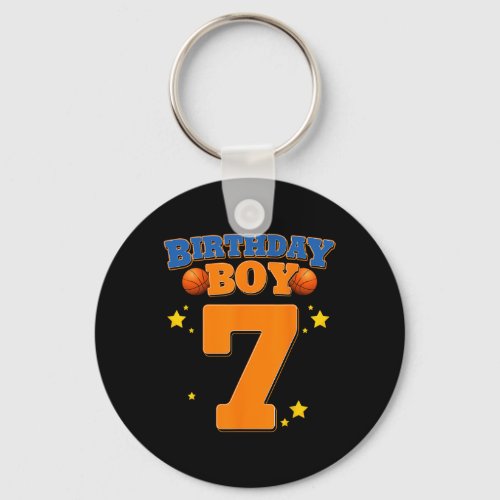 7th Birthday Boy Basketball 7 Years Old Kids Gift  Keychain