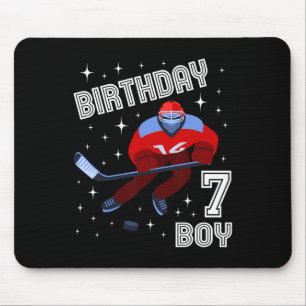 7th Birthday Boy Ice Hockey 7 Year Old Fun B-Day M Mouse Pad