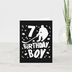 7th Birthday Boy Ice Hockey Kids 7 Years Old Party Card