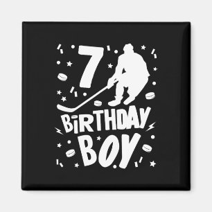 7th Birthday Boy Ice Hockey Kids 7 Years Old Party Magnet