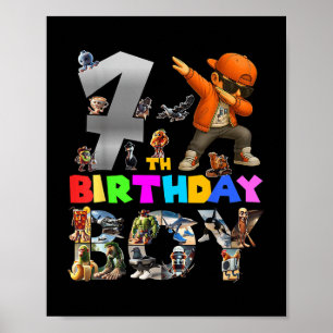 7th Birthday Boy Italian Brainrot For Kids Birthda Poster