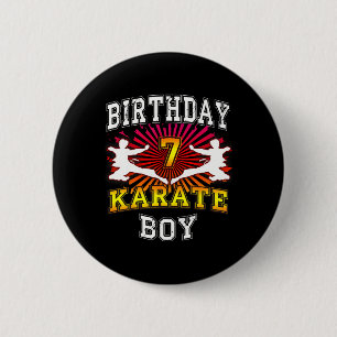 7th Birthday Boy - Karate 7 Years Old Kid Button