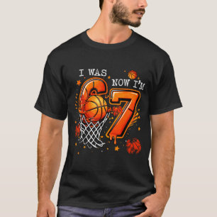 7Th birthday boy kids basketball i 6 now i'm 7 yea T-Shirt