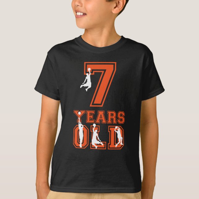 7th Birthday Boy Shirt - Basketball T- Shirt (Front)