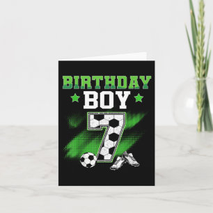7th Birthday Boy Soccer 7 Year Old Sport 7yr Boys  Card