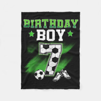 7th Birthday Boy Soccer 7 Year Old Sport 7yr Boys Fleece Blanket