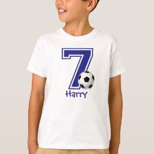 7th Birthday boy soccer personalized T-Shirt