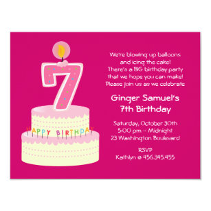 7 Year Old Party Invitations | Zazzle