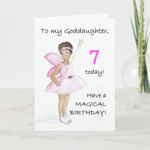 7th Birthday Card for a Goddaughter