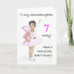 7th Birthday Card for the Granddaughter<br><div class="desc">A 7th Birthday Card is a major,  with a black fairy in pink dress,  from a watercolor illustration by Judy Adamson. Please feel free to customise the inside message and contact me through my store if you would like changes to the front cover.</div>