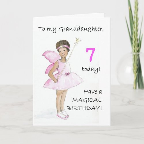 7th Birthday Card for the Granddaughter
