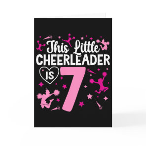 7th Birthday Cheerleading Girl Seven Year Old Chee Card