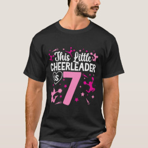 7th Birthday Cheerleading Girl Seven Year Old Chee T-Shirt