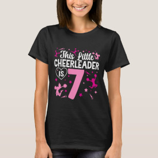 7th Birthday Cheerleading Girl Seven Year Old Chee T-Shirt