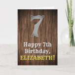 [ Thumbnail: 7th Birthday: Country Western Inspired Look, Name Card ]