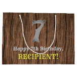 [ Thumbnail: 7th Birthday: Country Western Inspired Look, Name Gift Bag ]