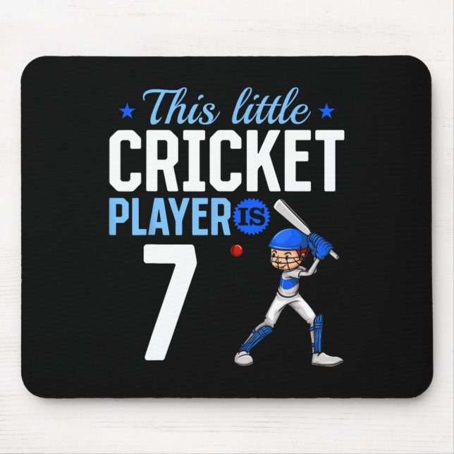 7th Birthday Cricket Player  Mouse Pad (Front)