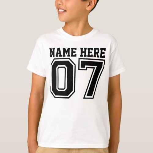 7th Birthday Customizable Kids Name T_Shirt