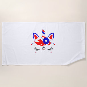 7th Birthday Dabbing Unicorn Party Gift 7 Years Ol Beach Towel