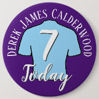 7th Birthday Football Badge to Personalise