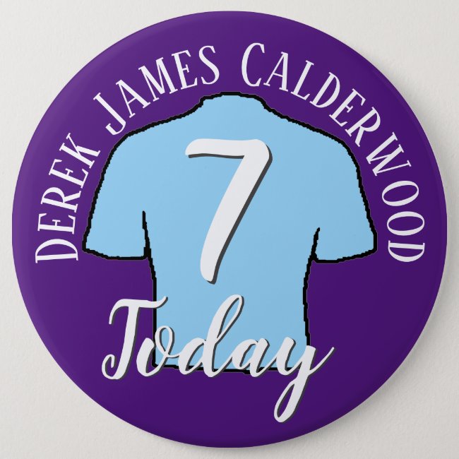 7th Birthday Football Badge to Personalise