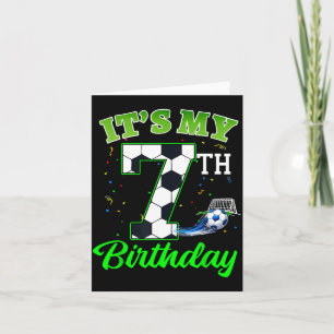 7th Birthday Football Boy Girl Kids Soccer Sports Card