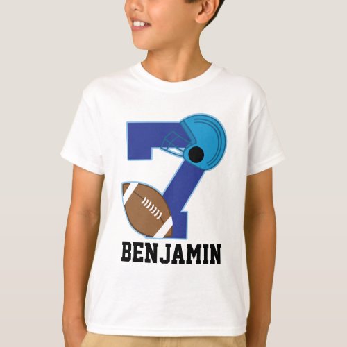 7th Birthday Football Personalized Shirt